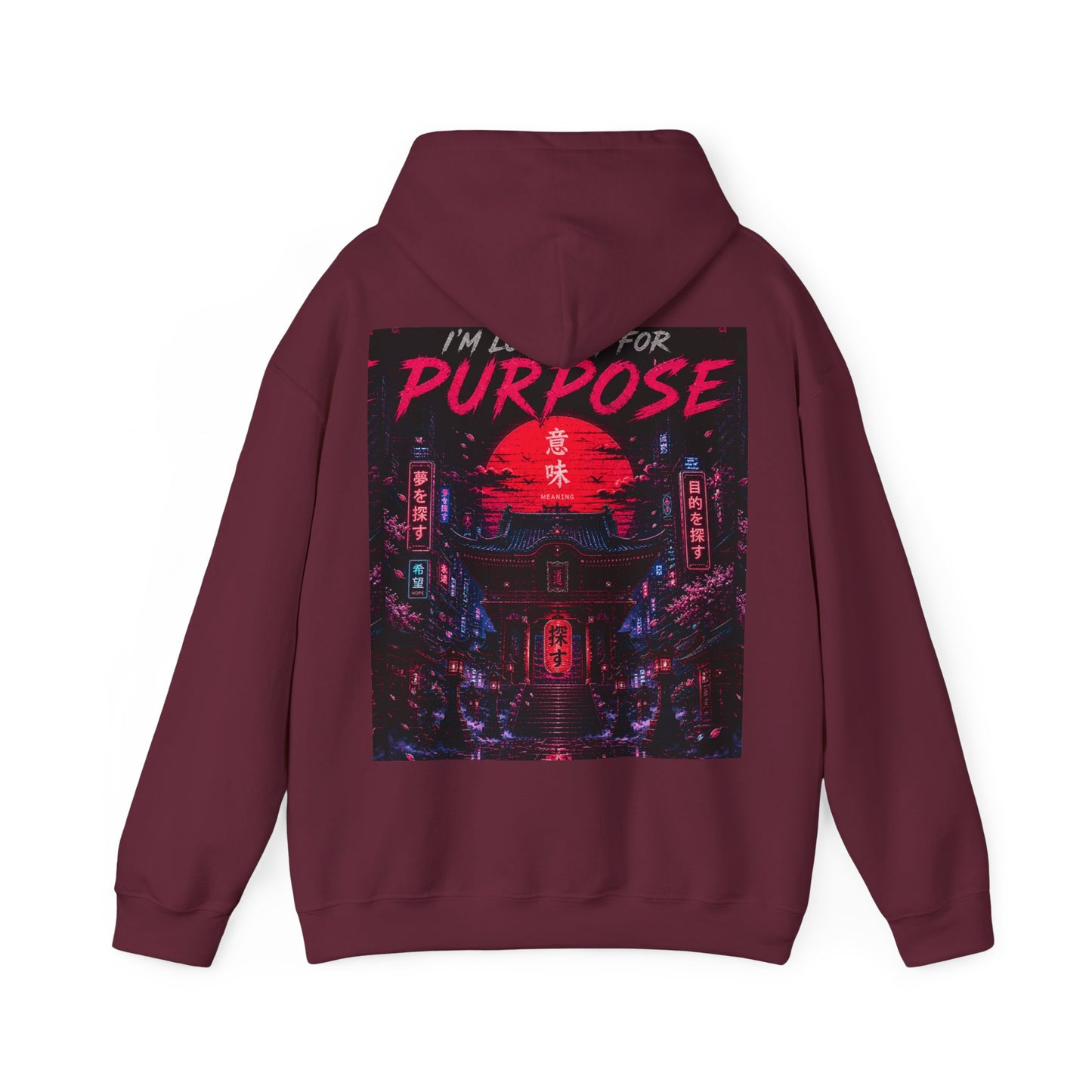 Purpose Neon City Hoodie — “I’m Here For Purpose” Streetwear Pullover