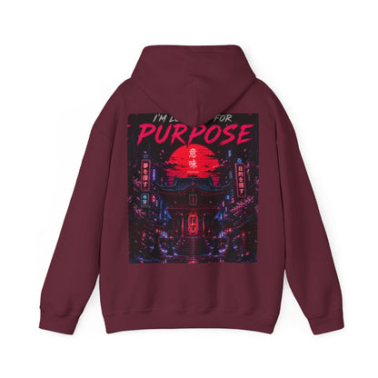 Purpose Neon City Hoodie — “I’m Here For Purpose” Streetwear Pullover