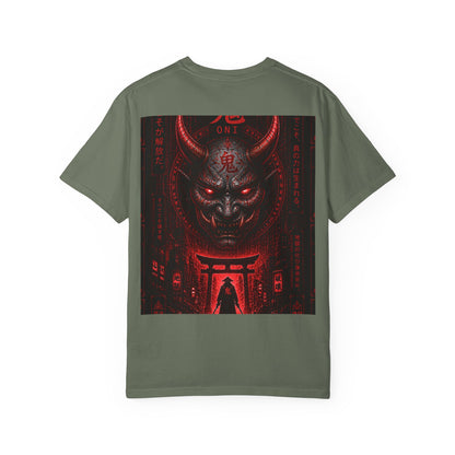 Demon Gate Graphic T-Shirt — Red Oni Samurai Back Print