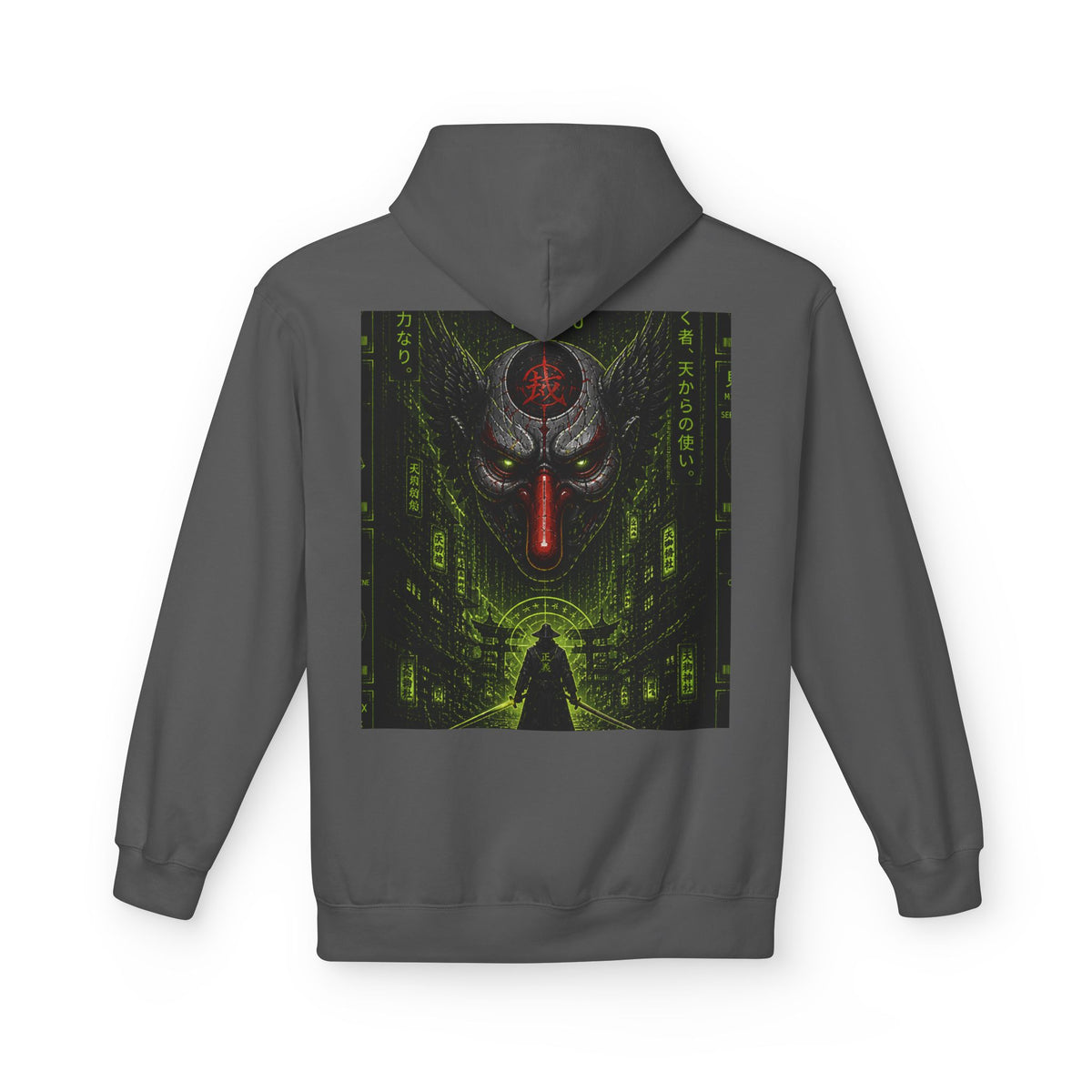Cyber Demon Hoodie — WOVN Logo Tech Noir Graphic Pullover