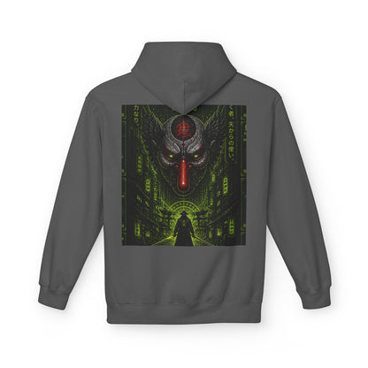 Cyber Demon Hoodie — WOVN Logo Tech Noir Graphic Pullover