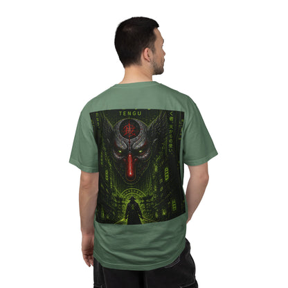 T-Shirt — 'WOVN' Tengu Cyberpunk Graphic Tee (Garment-Dyed)