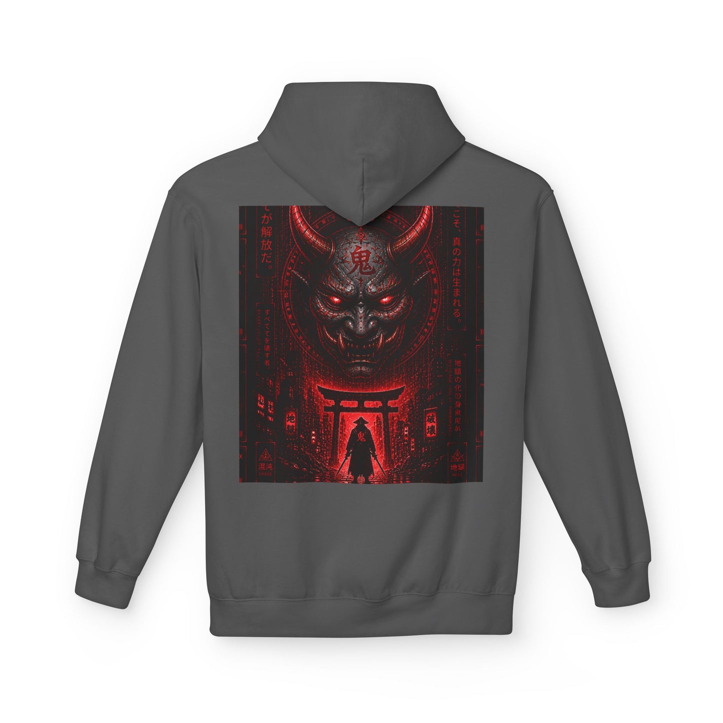 Hoodie — Red Oni Shrine Graphic Hoodie (WOVN Chest Logo)